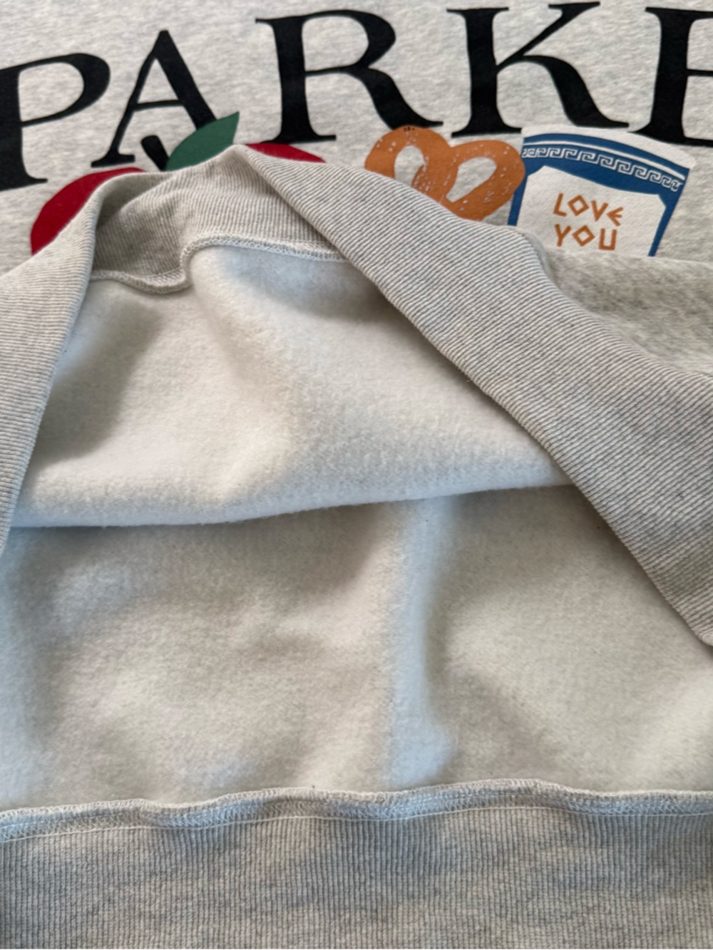 Parke NYC Graphic Fleece Mockneck - Gray - Size L/XL - Picture 5 of 9